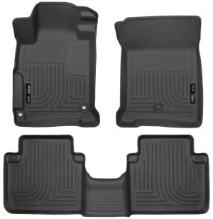 Honda Accord Floor Liners - Front + Rear - Husky Liners - WeatherBeater - Black - 2013